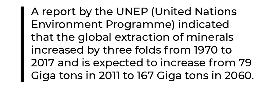 Report by UNEP on global extraction of minerals