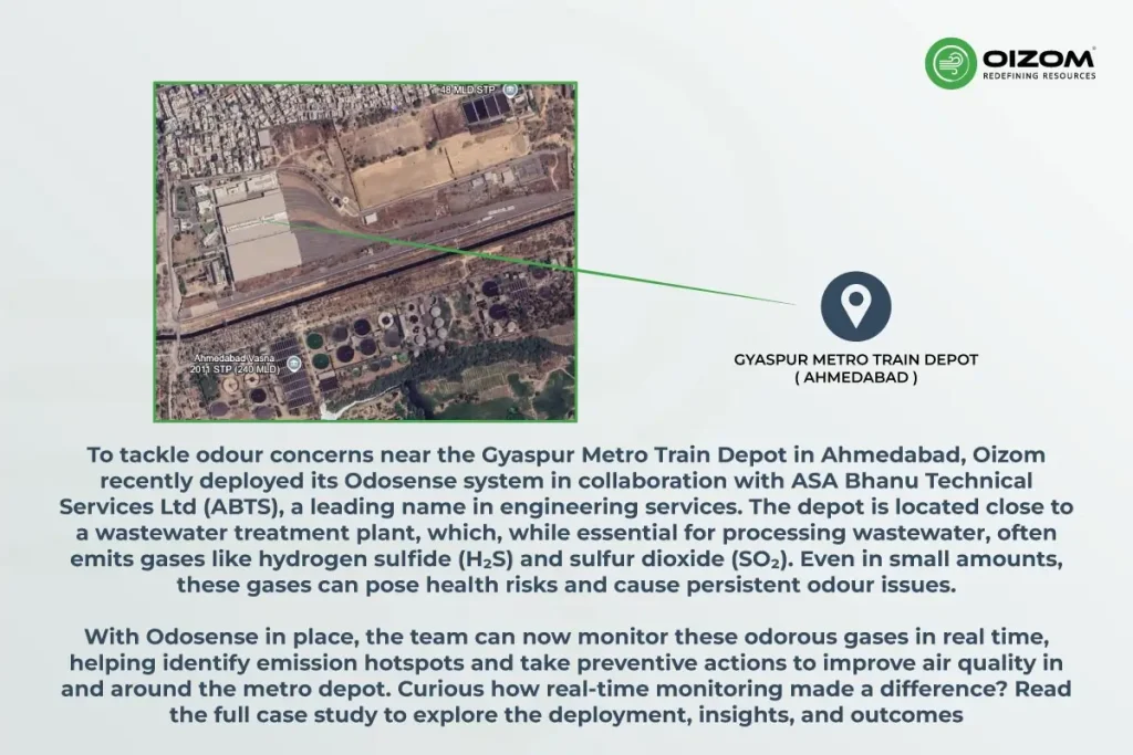 How Oizom addressed Odour Concerns near the Gyaspur Metro Train Depot in Ahmedabad