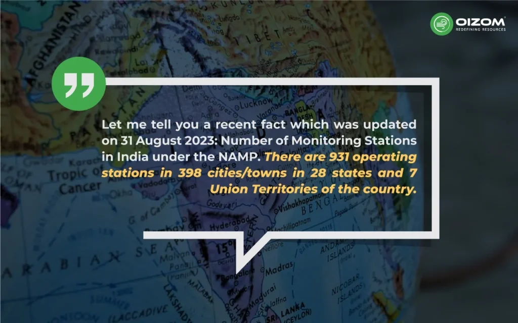 Number of Monitoring Stations in India under the NAMP