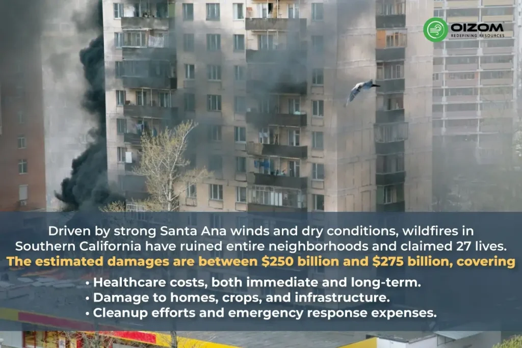 Economic loss due to wildfire in LA